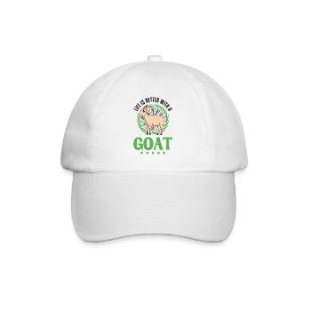 La vie est meilleure avec une chèvre Ziegenwirt Ziege - Casquette classique - blanc/blanc - Devant