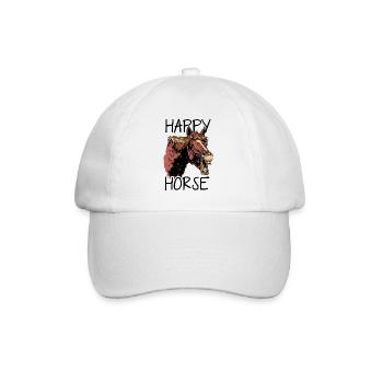 Happy Horse Graphic Horse Lover Equestrian Rider H - Baseballkappe - Weiß/Weiß - Vorne