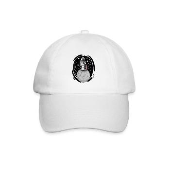 Astronaut with skateboard in space - Baseball Cap - white/white - Front