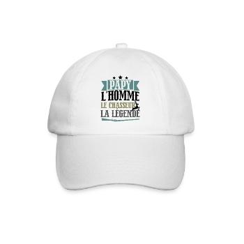 Papy l'homme le chasseur légende cadeau retraite - Casquette classique - blanc/blanc - Devant