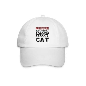 Über Ragdoll Cat Sprechen - Baseballkappe - Weiß/Weiß - Vorne