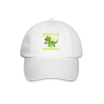 Dino Dinosaurier T-Rex Boy Junge Geschenk - Baseballkappe - Weiß/Weiß - Vorne