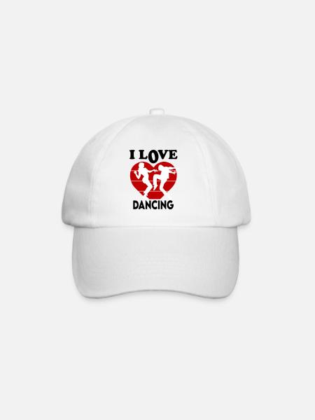 I Love Dancing Ich liebe tanzen Tanzschule - Baseballkappe - Weiß/Weiß