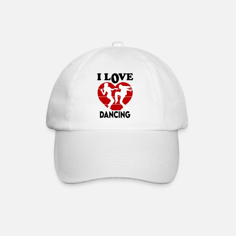 I Love Dancing Ich liebe tanzen Tanzschule - Baseballkappe - Weiß/Weiß