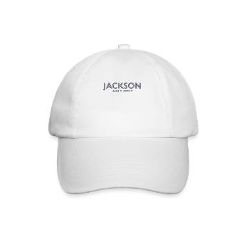 USA Stadt Koordinaten - Jackson - Baseballkappe - Weiß/Weiß - Vorne