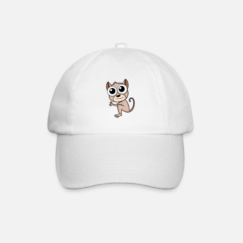 Tarsier Koboldmakis - Baseballkappe - Weiß/Weiß