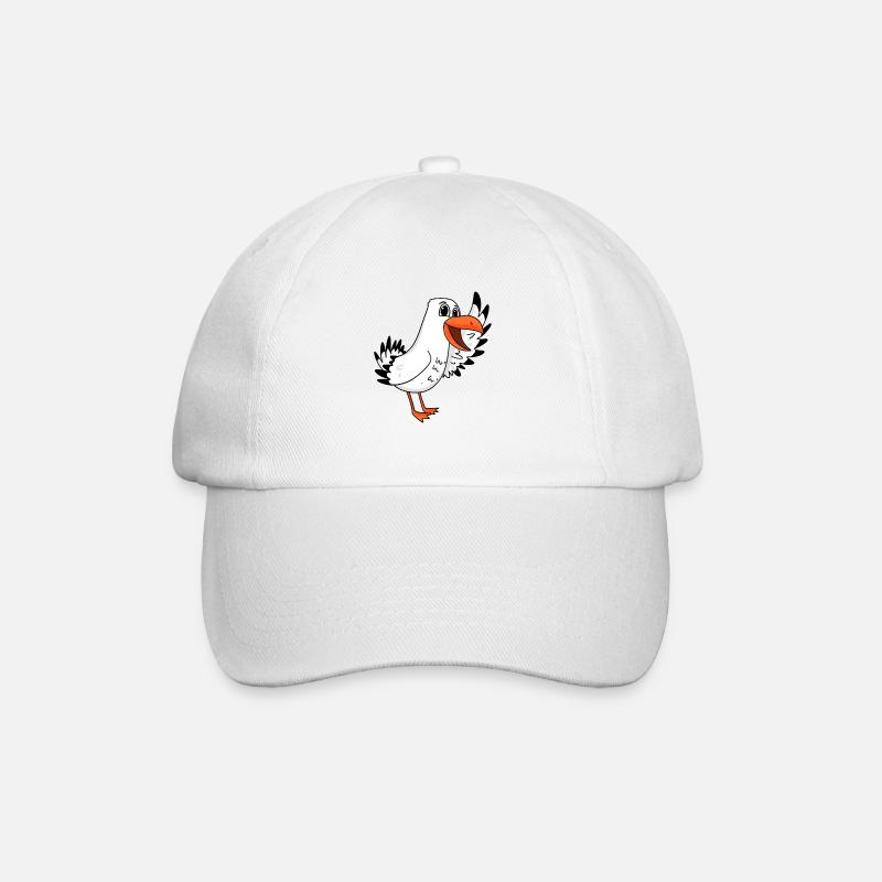 Möwe Begrüßung - Baseballkappe - Weiß/Weiß