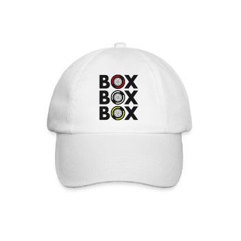 "Box Box Box" Grand Prix Tyre Compound Design - Baseball Cap - white/white - Front