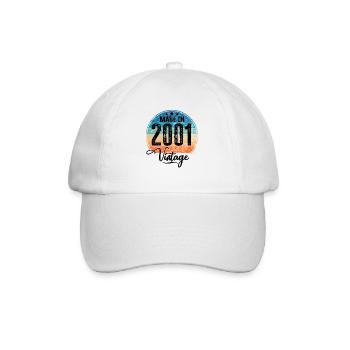 Vintage Made in 2001 Year of birth 2001 Birthday - Baseball Cap - white/white - Front