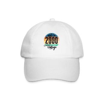 Vintage Made in 2000 Year of birth 2000 Birthday - Baseball Cap - white/white - Front