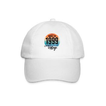 Vintage Made in 1999 Geburtsjahr 1999 Geburtstag - Baseballkappe - Weiß/Weiß - Vorne