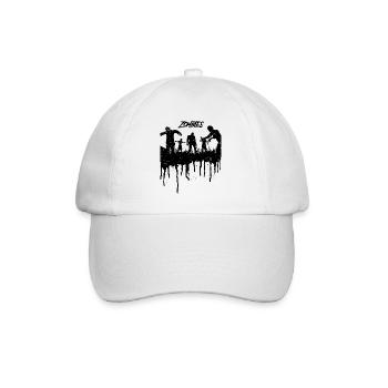 Distressed Zombie Apocalypse Silhouette - Baseball Cap - white/white - Front