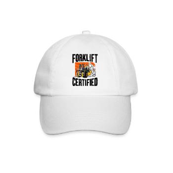 Forklift certified - Baseball Cap - white/white - Front