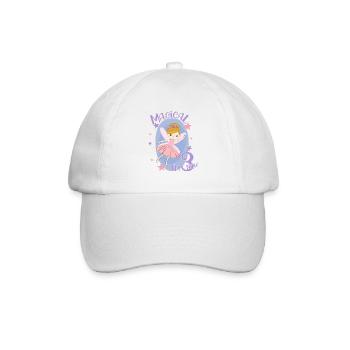 3 Years Old Bday Party 3rd Birthday Girl Fairy - Baseball Cap - white/white - Front