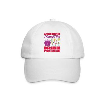 Cruise Ship Vacation Drink Package - Baseball Cap - white/white - Front