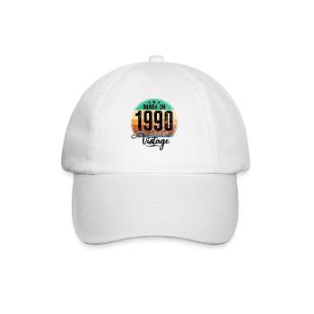 Vintage Made in 1990 Year of birth 1990 Birthday - Baseball Cap - white/white - Front