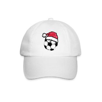 xmas santa claus Fußball Symbol Ball Illustration - Baseballkappe - Weiß/Weiß - Vorne