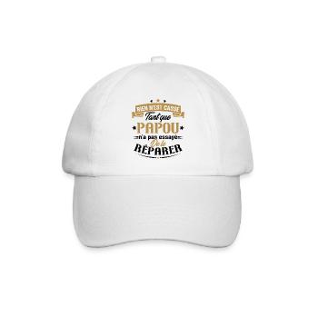 Rien n'est cassé tant que papou le réparer cadeau - Casquette classique - blanc/blanc - Devant