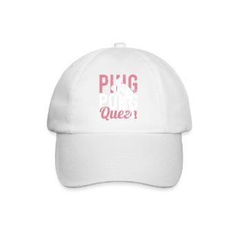 Ping Pong Spielerin Girl Frauen Damen Outfit! - Baseballkappe - Weiß/Weiß - Vorne