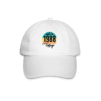 Millésime Fabriqué en 1988 Année de naissance 1988 Anniversaire - Casquette classique - blanc/blanc - Devant