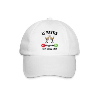 Le pastis m'appelle - Cadeau humour apéro alcool - Casquette classique - blanc/blanc - Devant
