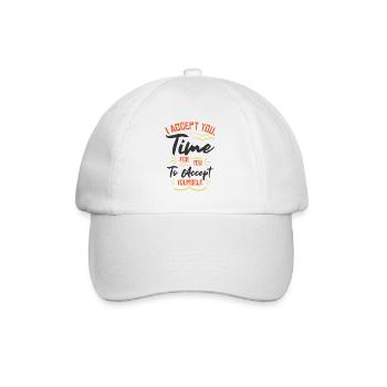 Inspirierender Motivator Selbstfürsorge - Baseballkappe - Weiß/Weiß - Vorne