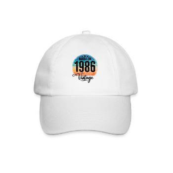 Millésime Fabriqué en 1986 Année de naissance 1986 Anniversaire - Casquette classique - blanc/blanc - Devant