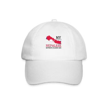 Nichts macht mir Angst, nepalesischer Ehemann - Baseballkappe - Weiß/Weiß - Vorne