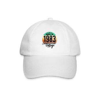 Vintage Made in 1983 Geburtsjahr 1983 Geburtstag - Baseballkappe - Weiß/Weiß - Vorne