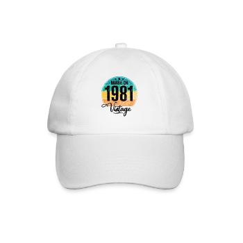 Millésime Fabriqué en 1981 Année de naissance 1981 Anniversaire - Casquette classique - blanc/blanc - Devant