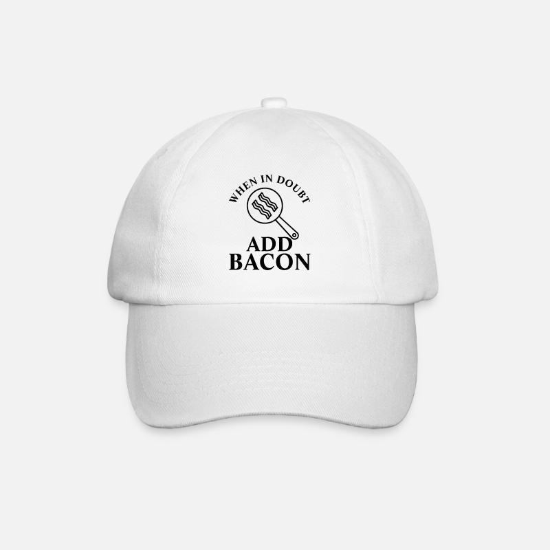 When In Doubt Add Bacon - Baseball Cap - white/white