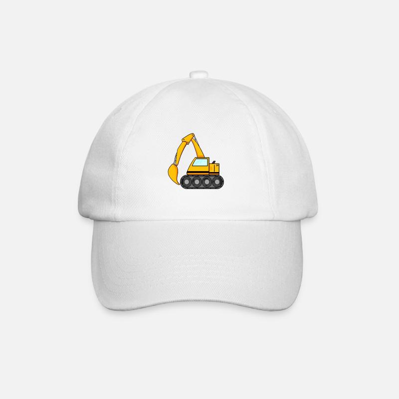 Löffelbagger Ausgräber Bagger Baumaschine - Baseballkappe - Weiß/Weiß