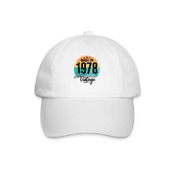 Vintage Fabriqué en 1978 Année de naissance 1978 Anniversaire - Casquette classique - blanc/blanc - Devant