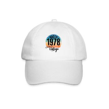 Millésime Fabriqué en 1978 Année de naissance 1978 Anniversaire - Casquette classique - blanc/blanc - Devant
