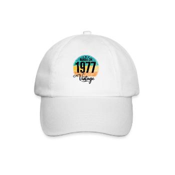 Millésime Fabriqué en 1977 Année de naissance 1977 Anniversaire - Casquette classique - blanc/blanc - Devant