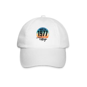 Vintage Made in 1977 Year of birth 1977 Birthday - Baseball Cap - white/white - Front