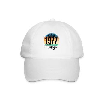 Vintage Made in 1977 Year of birth 1977 Birthday - Baseball Cap - white/white - Front