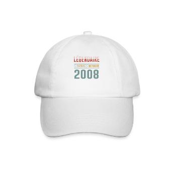Légendaire Depuis Octobre 2008 Anniversaire - Casquette classique - blanc/blanc - Devant