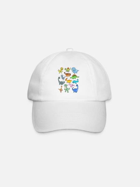 Muchos dinosaurios kawaii - Gorra béisbol - blanco/blanco