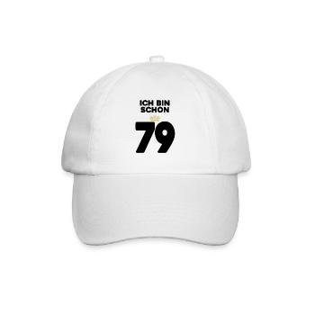 79 Geburtstag - 79 Jahre mit Krone - Baseballkappe - Weiß/Weiß - Vorne