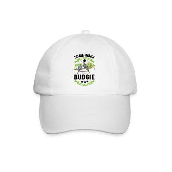 Wellensittich Geschenk Welli Nymphensittich - Baseballkappe - Weiß/Weiß - Vorne