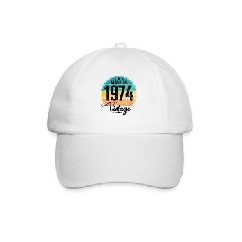 Millésime Fabriqué en 1974 Année de naissance 1974 Anniversaire - Casquette classique - blanc/blanc - Devant