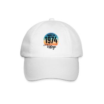 Millésime Fabriqué en 1974 Année de naissance 1974 Anniversaire - Casquette classique - blanc/blanc - Devant
