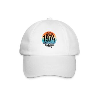 Millésime Fabriqué en 1974 Année de naissance 1974 Anniversaire - Casquette classique - blanc/blanc - Devant