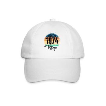 Millésime Fabriqué en 1974 Année de naissance 1974 Anniversaire - Casquette classique - blanc/blanc - Devant