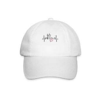 Frankfurt Skyline Heartbeat FFM Fan Love Hessen - Baseball Cap - white/white - Front