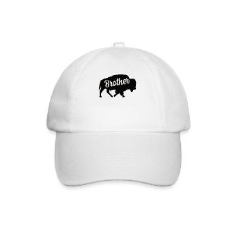 Bison Brother Beef Buffalo Zoo Father Son Farmer - Baseball Cap - white/white - Front