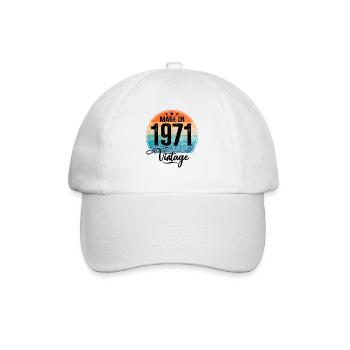 Vintage Made in 1971 Year of birth 1971 Birthday - Baseball Cap - white/white - Front
