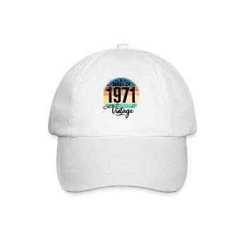 Vintage Made in 1971 Year of birth 1971 Birthday - Baseball Cap - white/white - Front