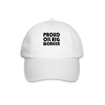 Oil rig oil gas workers drilling oil platform - Baseball Cap - white/white - Front